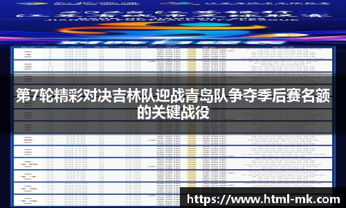 第7轮精彩对决吉林队迎战青岛队争夺季后赛名额的关键战役